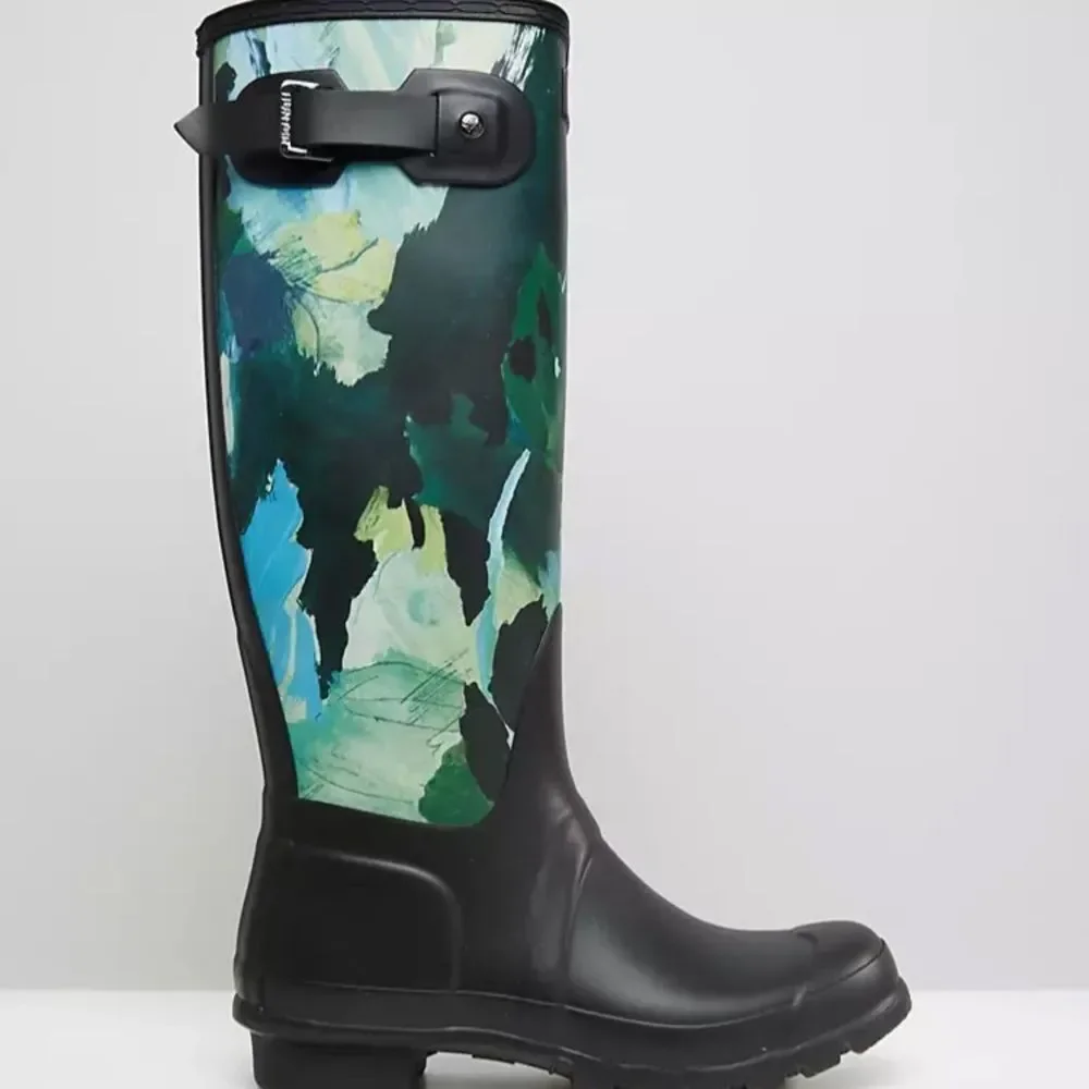 Hunter Original Limited Edition Tall Botanical Print Wellington Boot Siz…